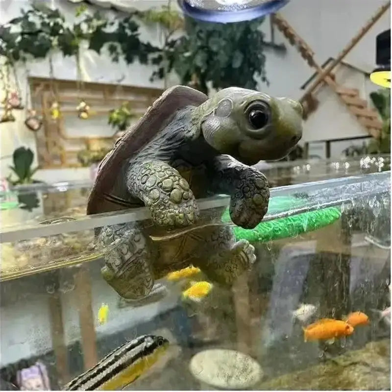 Realistic Resin Turtle Figurine – Mini Tortoise Desk & Tank Decor Resin Animal Figurine Axl