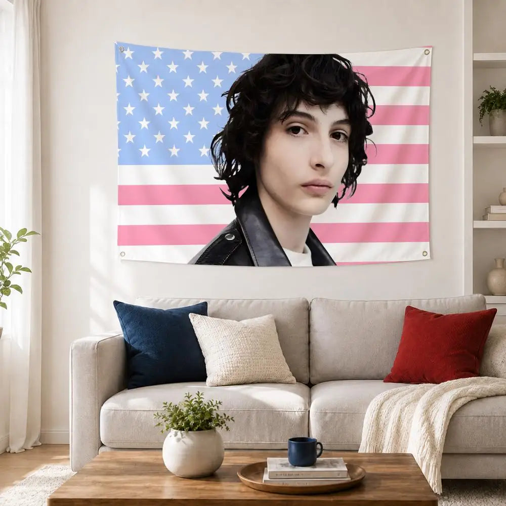 Finn Wolfhard Fan Flag – Indoor & Outdoor Art Banner Fan Art Flag Axl