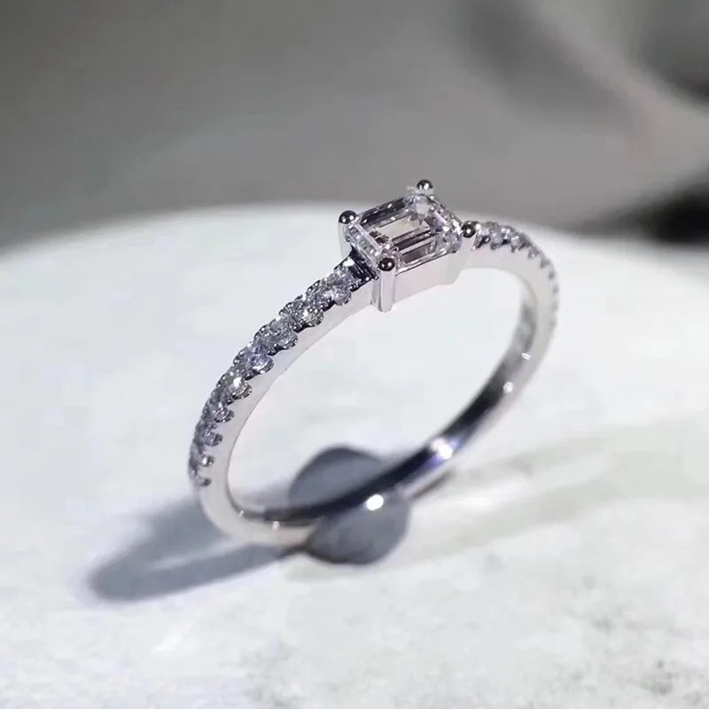 Huitan Thin CZ Ring for Women – Elegant Daily Wear Jewelry Fashion Ring Axl