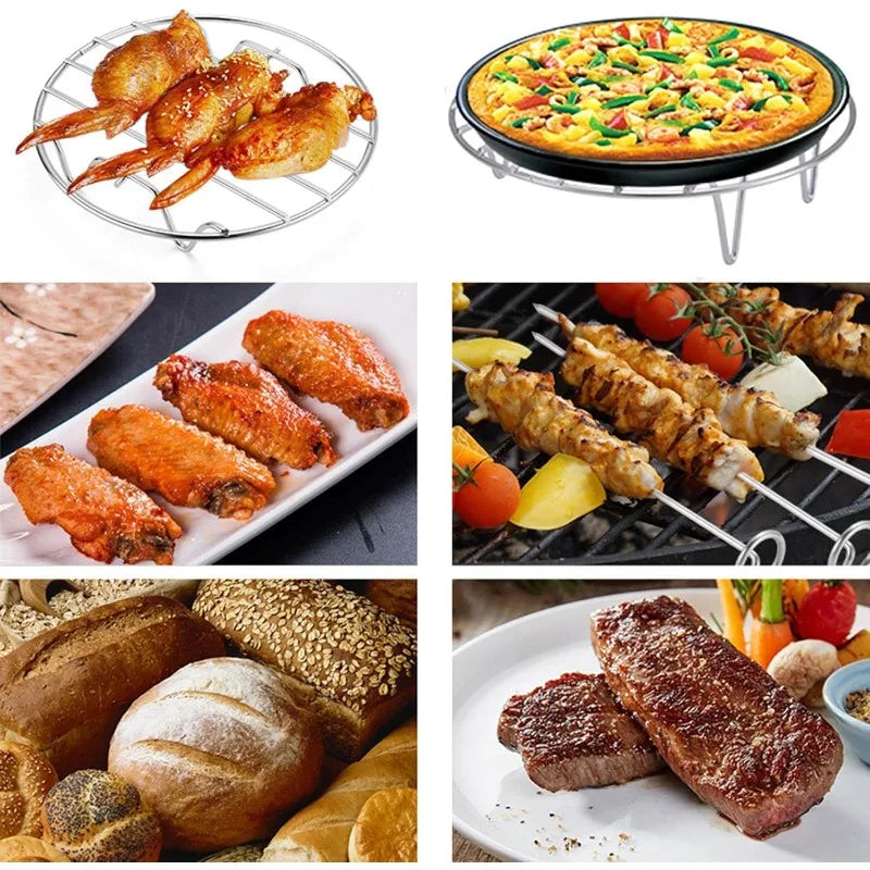 Stainless Steel Steamer Rack Set 2-Pack | Kitchen Cooking Grid Steamer Rack Set Axl