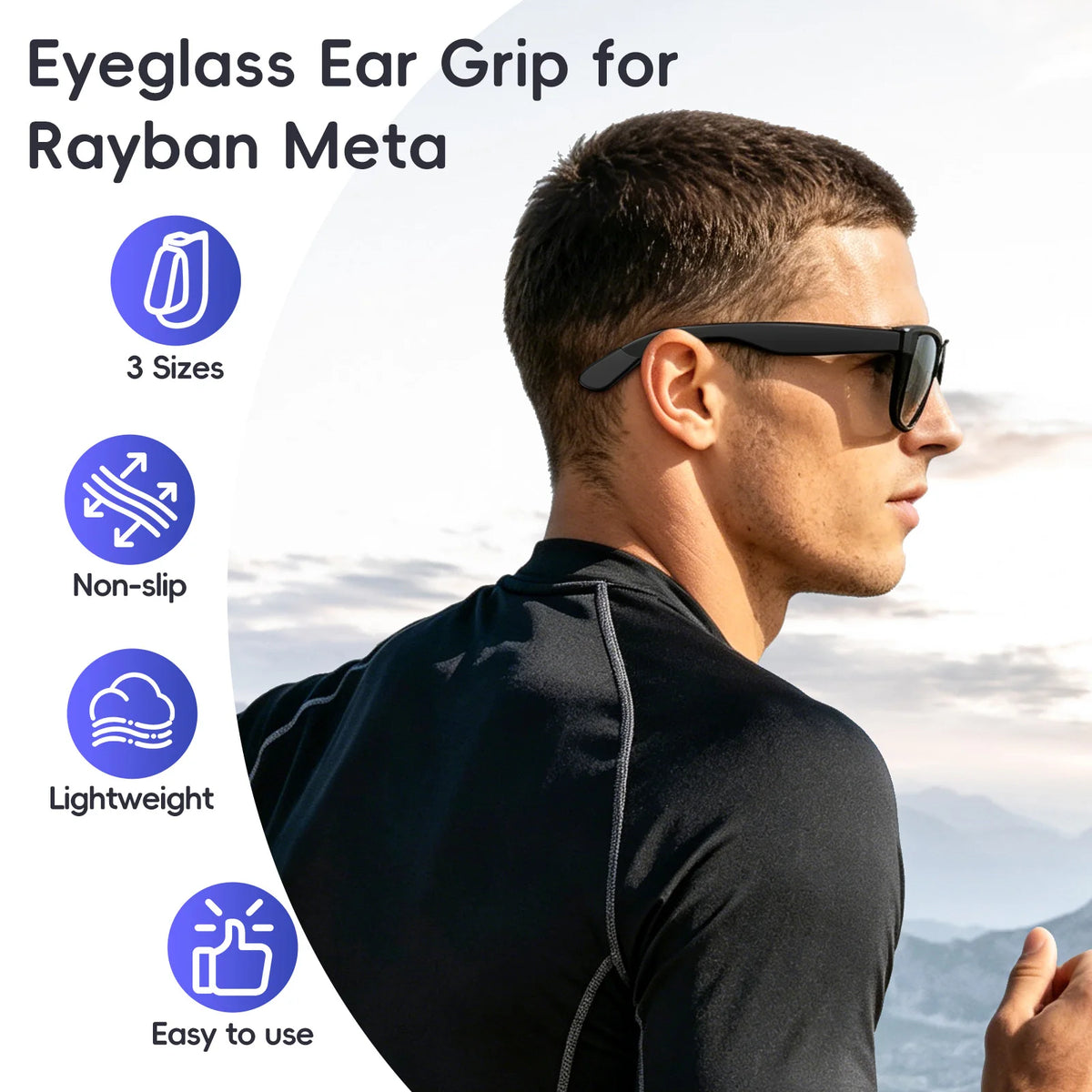 Anti-Slip Silicone Ear Grips for Ray-Ban Meta Smart Glasses Eyeglass Ear Grips Axl