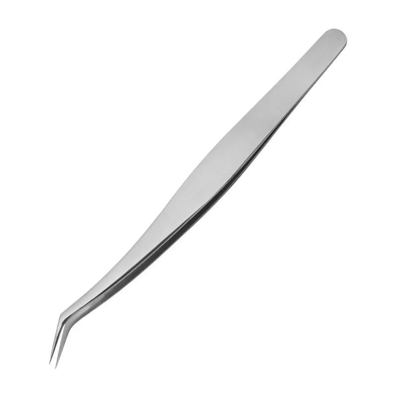 Dolphin Feather Eyelash Extension Tweezers – Precision Clip Eyelash Tweezers Axl Mirrored gold feathe