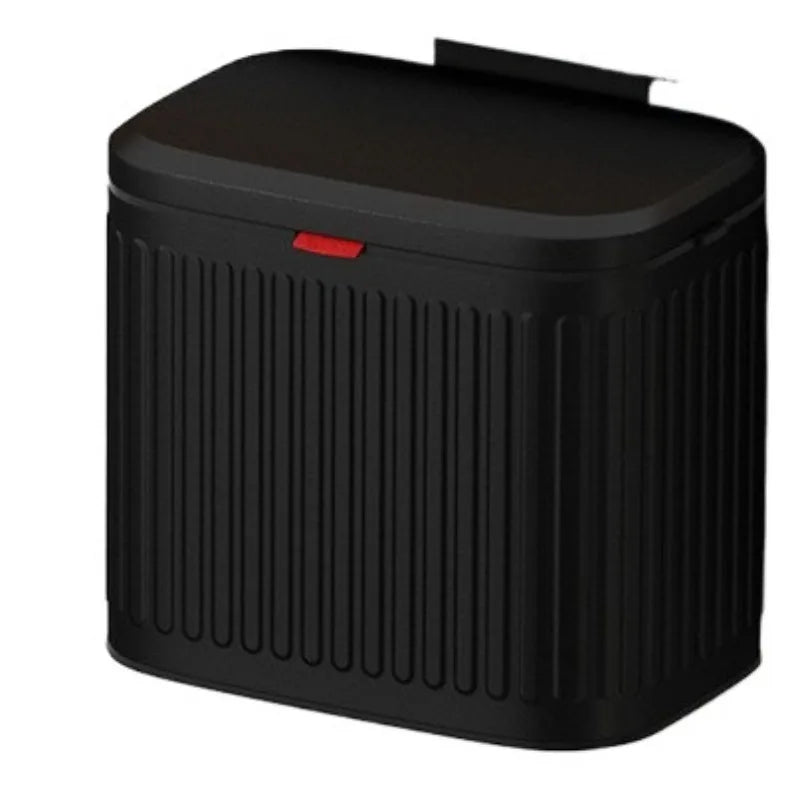 Wall Mounted Stainless Steel Trash Can with Lid – 8L Wall Mounted Trash Can Axl 4L-Black-Embossing