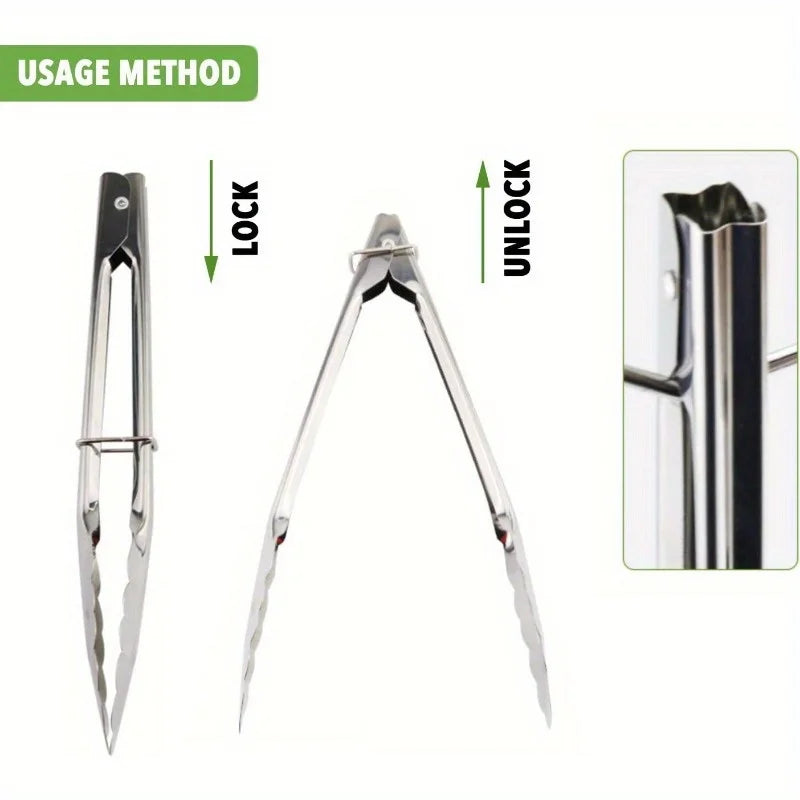 Stainless Steel Kitchen Tongs – BBQ, Grill & Buffet Use Kitchen Tongs Axl