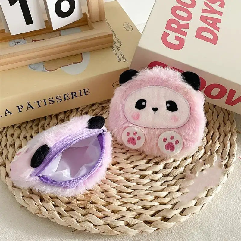 Kawaii Panda Plush Coin Purse – Cute Mini Keychain Bag Plush Coin Purse Axl