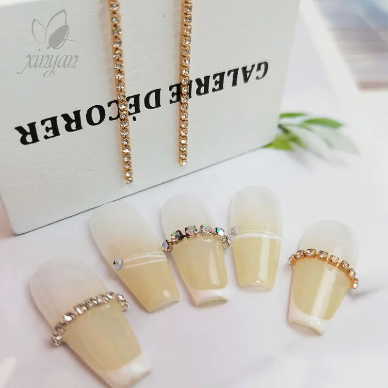 Crystal Rhinestone Cup Chain for Nail Art – Cuttable DIY Manicure Nail Art Chain Axl