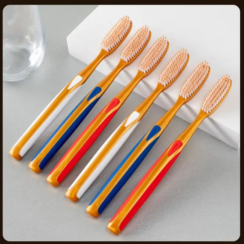 6-Pack Large Head Soft Bristle Toothbrush | Anti-Slip U-Shape Soft Bristle Toothbrush Axl
