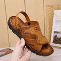 Men's Open Toe Beach Sandals – Non-Slip Buckle Strap Men's Beach Sandals Axl Yellow 45
