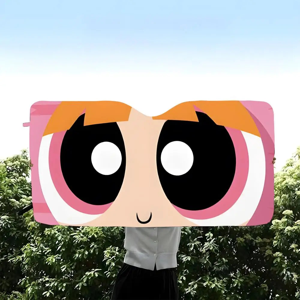 Powerpuff Girls Car Windshield Sunshade – Foldable Sun Visor Car Windshield Sunshade Axl