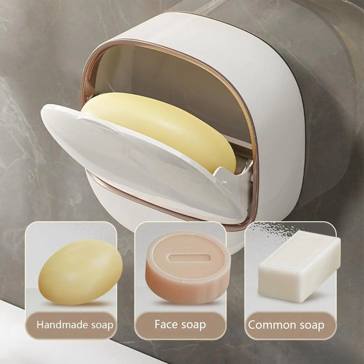 Wall-Mounted Soap Dish with Drainage – Non-Slip Shower Holder Soap Dish Holder Axl