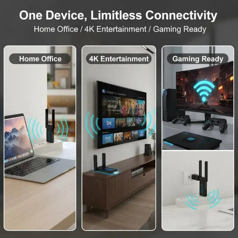 USB 3.0 Dual Band 1300Mbps WiFi Adapter – No Driver Needed WiFi USB Adapter Axl