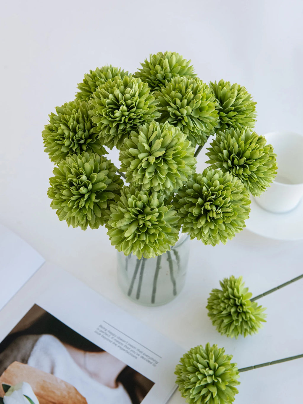 Artificial Silk Dandelion Hydrangea Bouquet – Wedding & Home Decor Artificial Flower Bouquet Axl