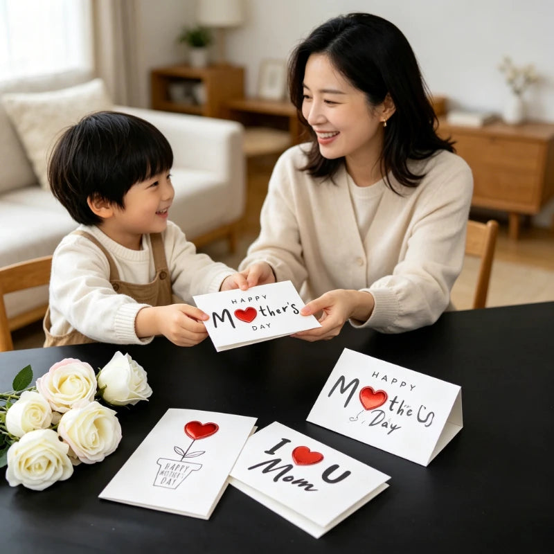 5-Pack Heart Greeting Cards – Mother's Day, Birthday & More Greeting Card Set Axl