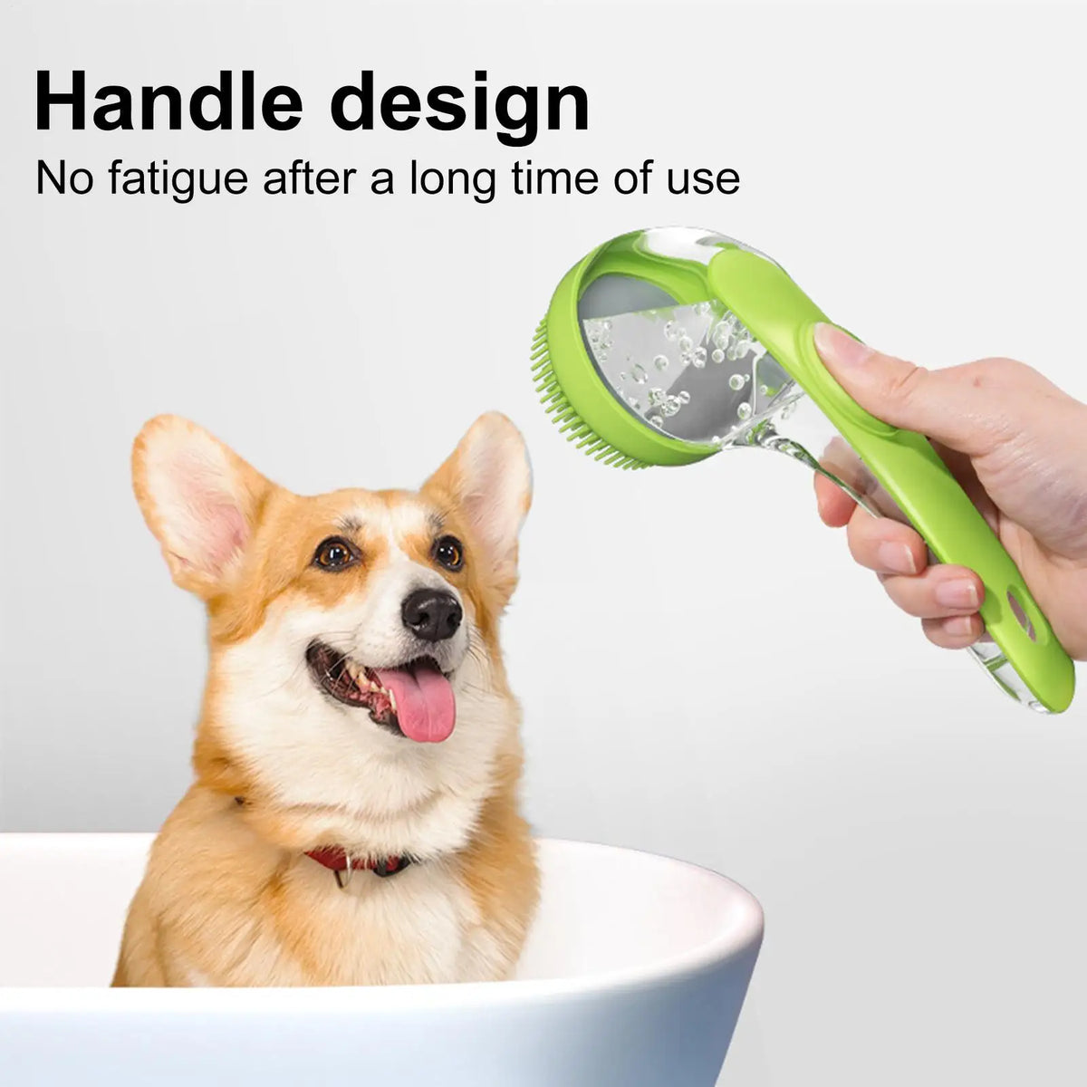 Silicone Dog Shampoo Brush with Built-In Soap Dispenser Pet Grooming Brush Axl