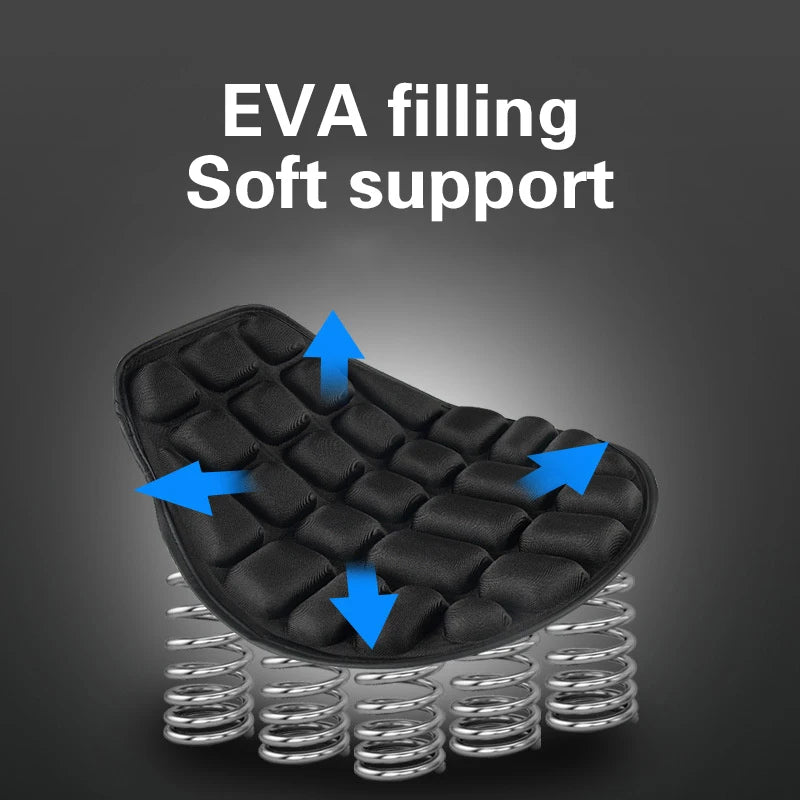 Black Motorcycle Air Seat Cushion Cover – Universal Fit Motorcycle Seat Cushion Axl