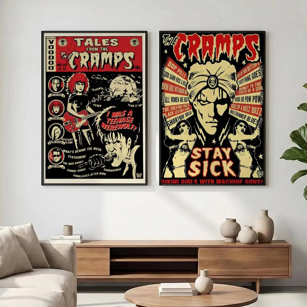 The Cramps Band Poster – HD Waterproof Wall Art Print Music Band Poster Axl