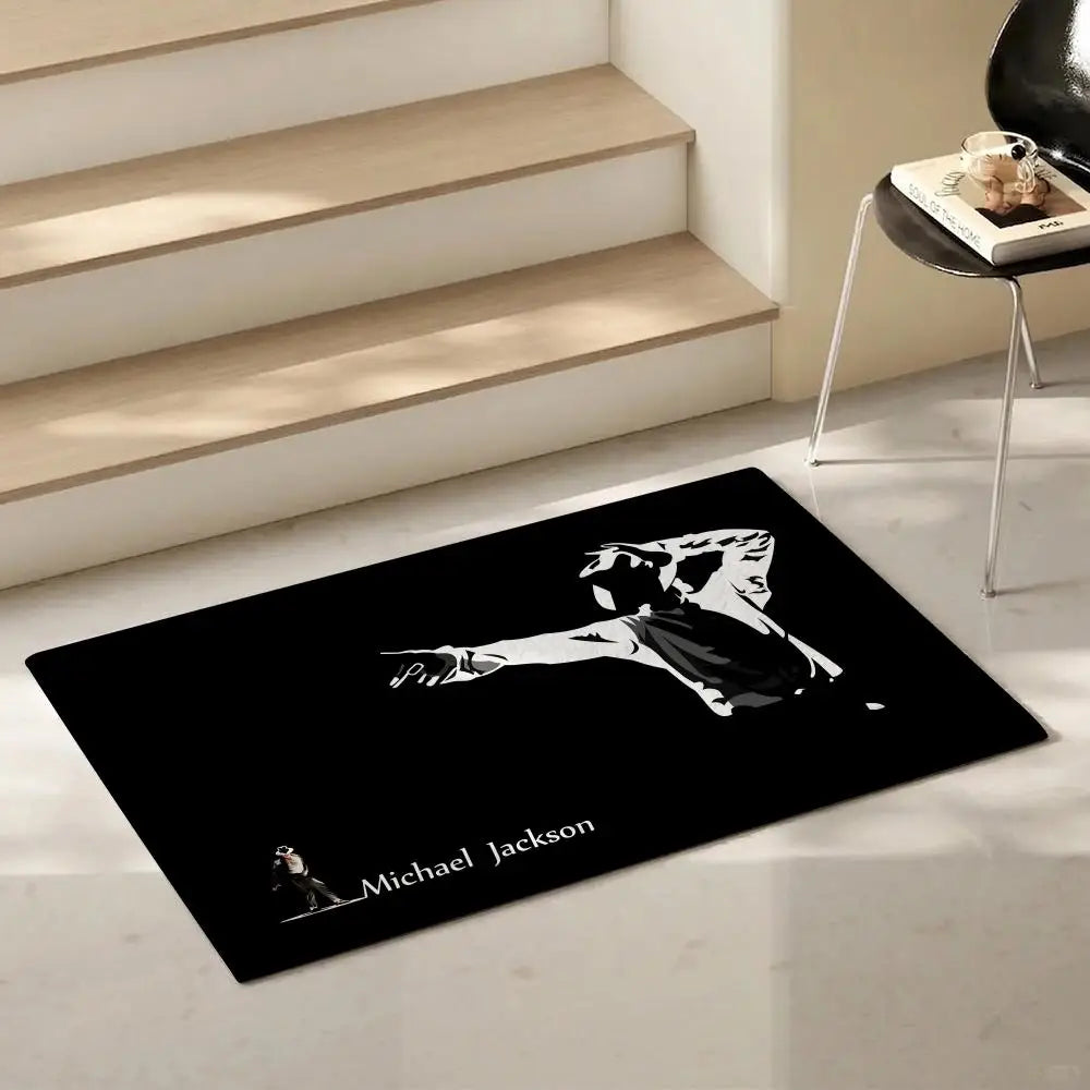 Michael Jackson Pop Icon Flannel Floor Mat – Non-Slip Rug Flannel Floor Mat Axl