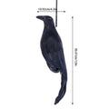 Hanging Crow Decoy with Feathers | Halloween Garden Bird Prop Halloween Garden Prop Axl Black