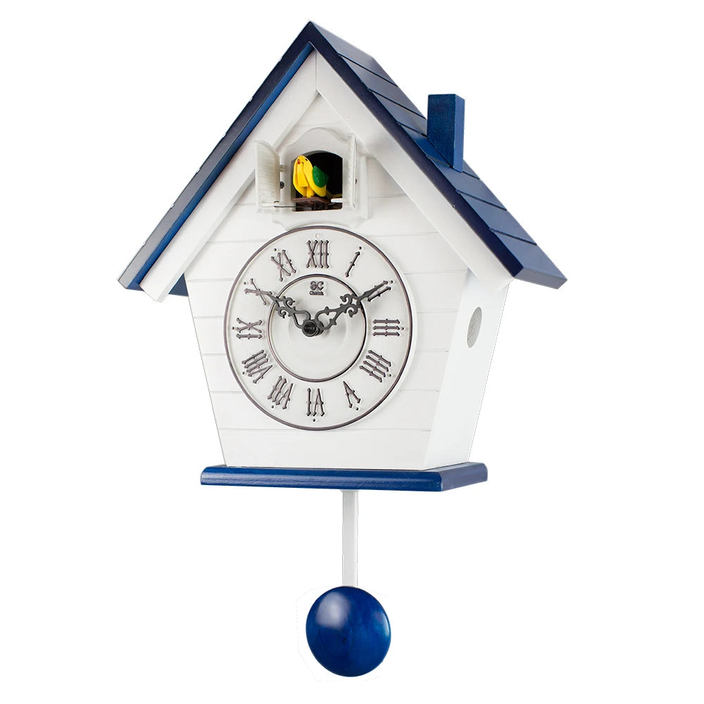 Wood Cuckoo Wall Clock – Bamboo Pendulum Bird Decor 12" Decorative Wall Clock Axl