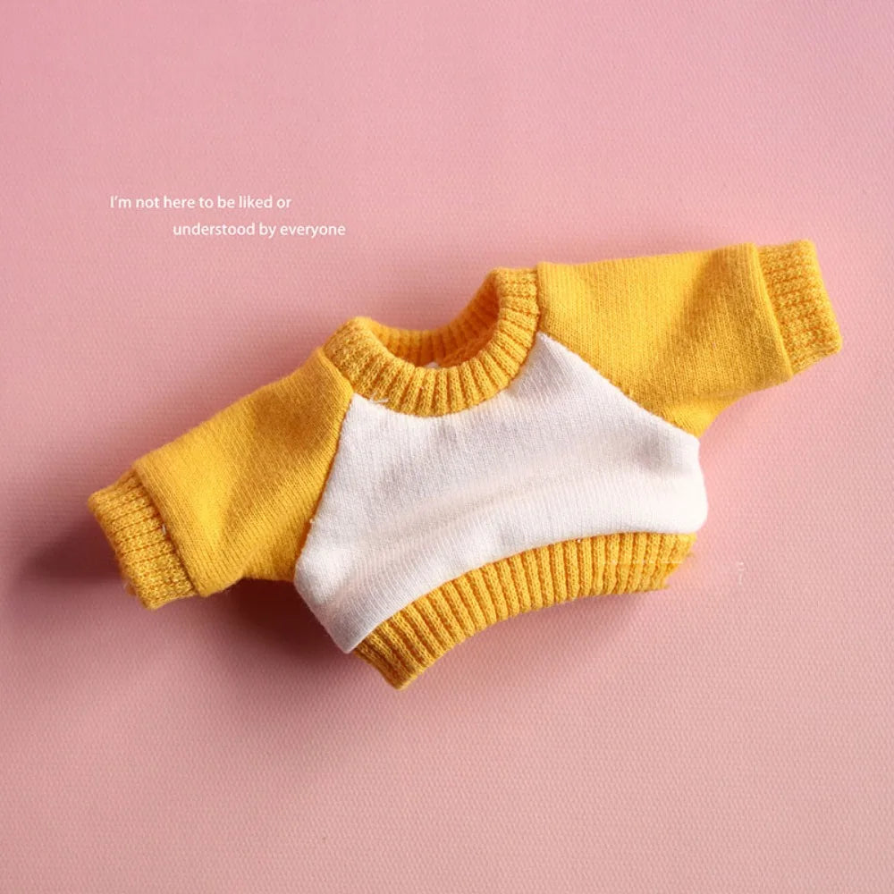 Handmade Hoodie for 10cm Cotton Dolls – Sweatshirt Outfit Doll Clothing Axl Yellow without Hat