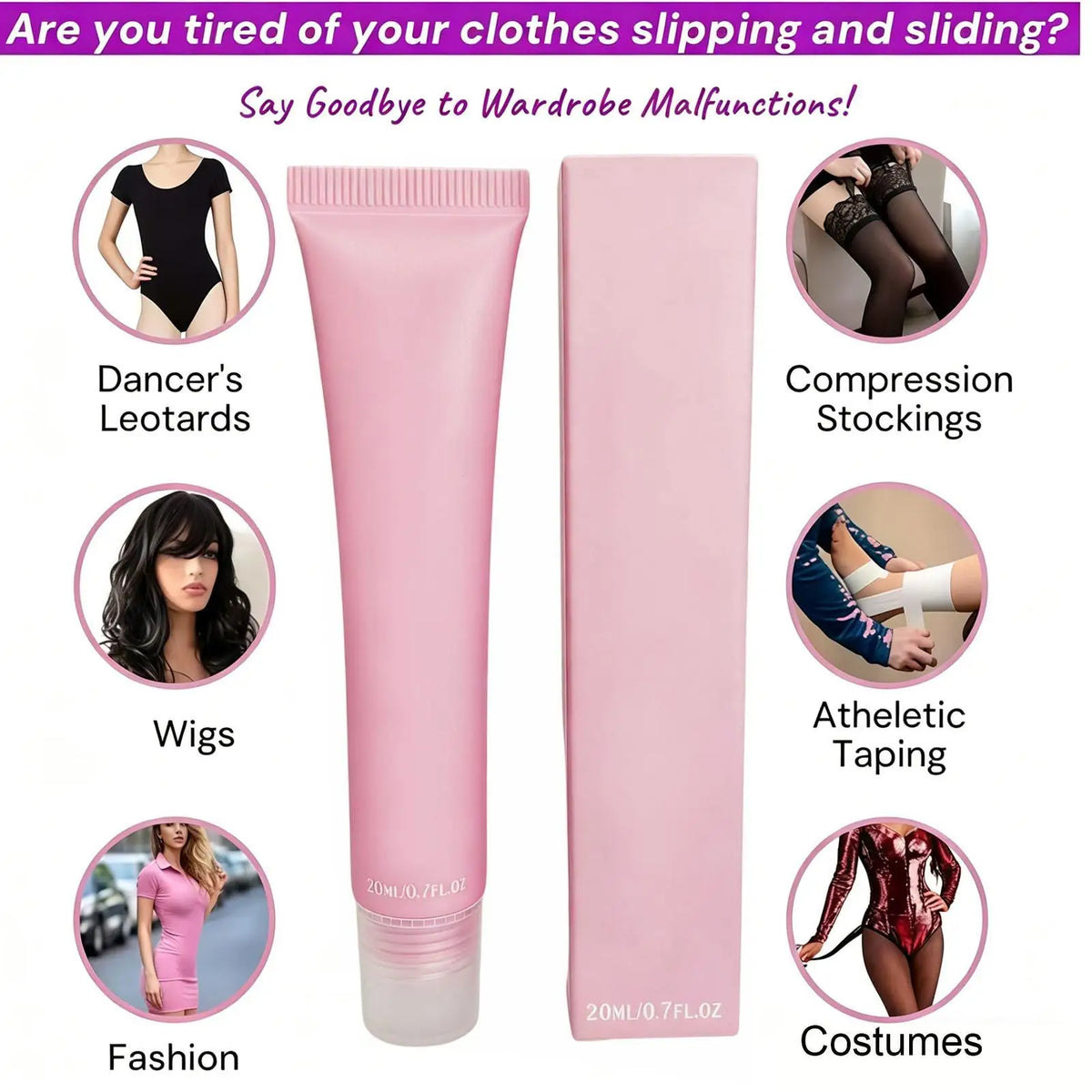 20ml Invisible Body Adhesive Glue – Sweat Proof & Fabric-Safe Body Adhesive Gel Axl