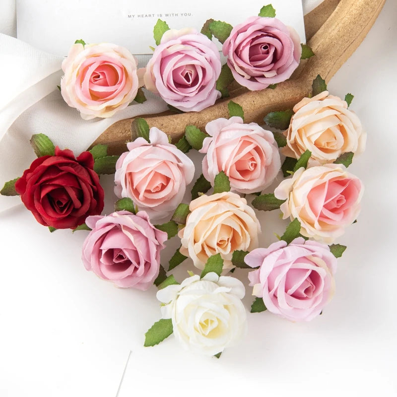 Silk Rose Artificial Flower Heads – Bulk 40/80 Pcs for Weddings Artificial Silk Flowers Axl