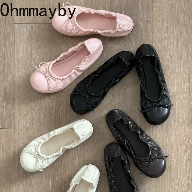 Women's Butterfly-Knot Mary Jane Ballet Flats | Slip-On Mary Jane Flats Axl
