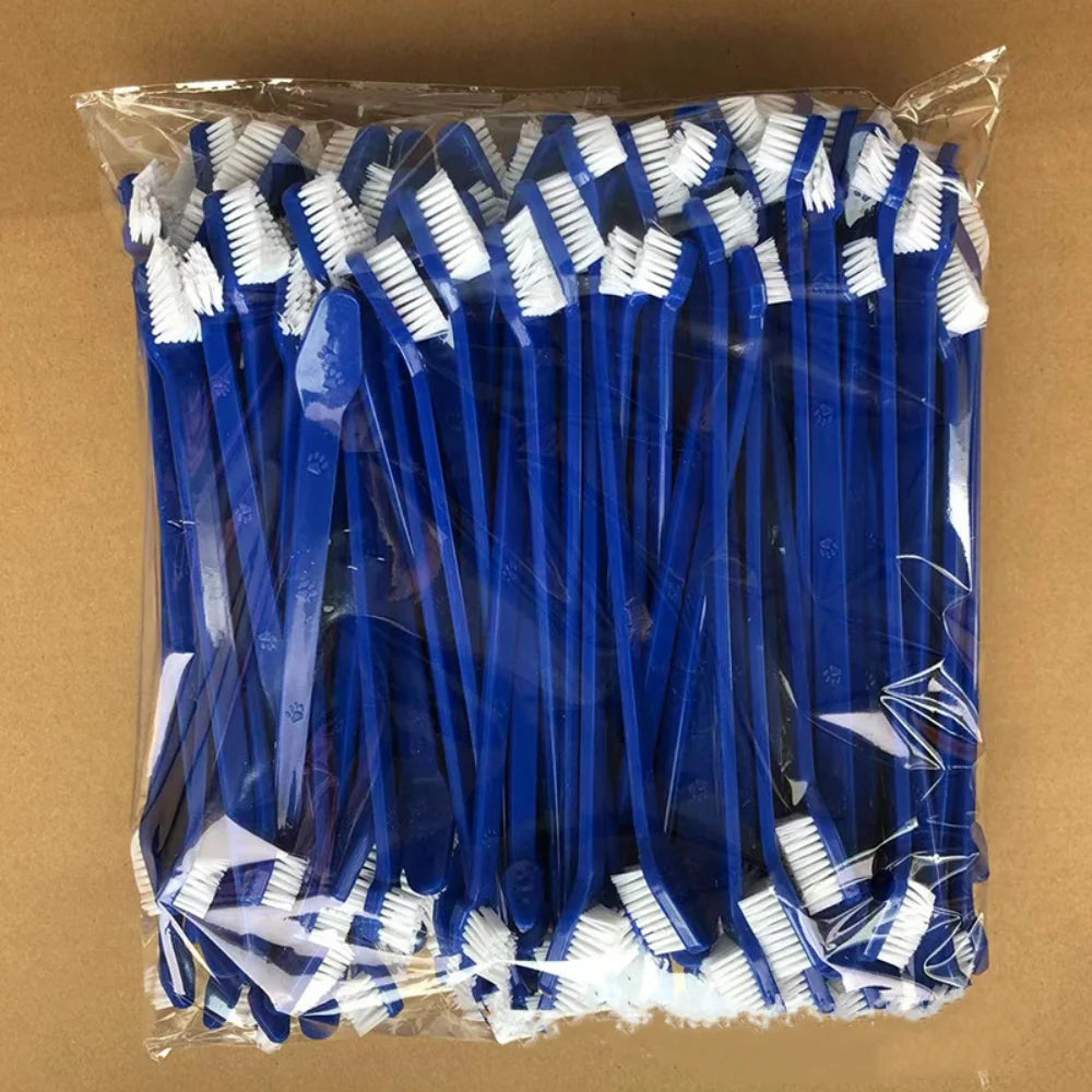 Double-Headed Pet Toothbrush for Dogs & Cats | Soft Bristles Pet Toothbrush Axl Sapphire