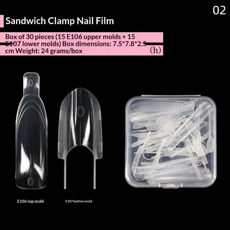Sandwich Dual Nail Extension Forms – Top & Bottom Mold Set Nail Extension Forms Axl A2