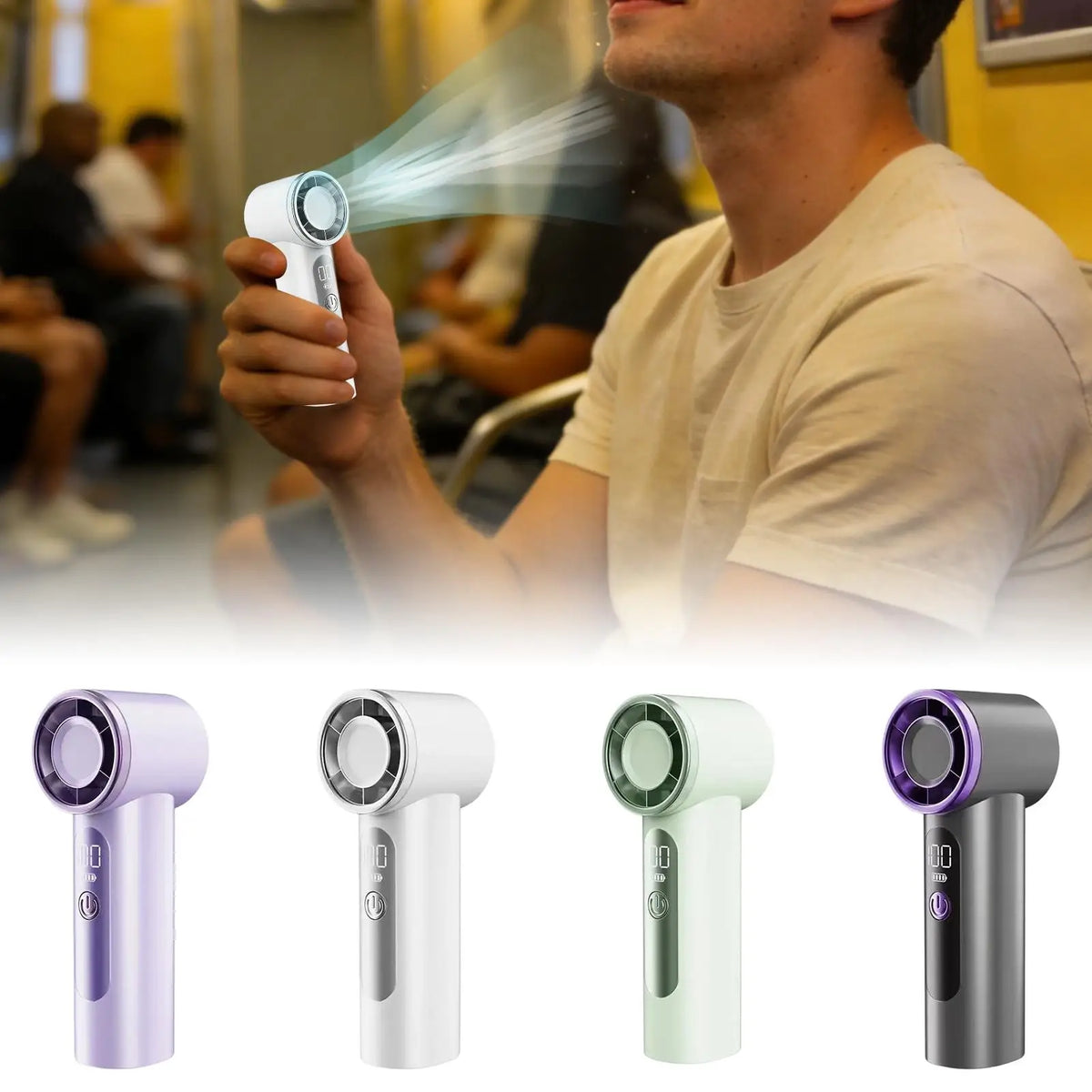 USB Rechargeable Handheld Mini Fan – 6-Speed Portable Cooling Handheld Mini Fan Axl