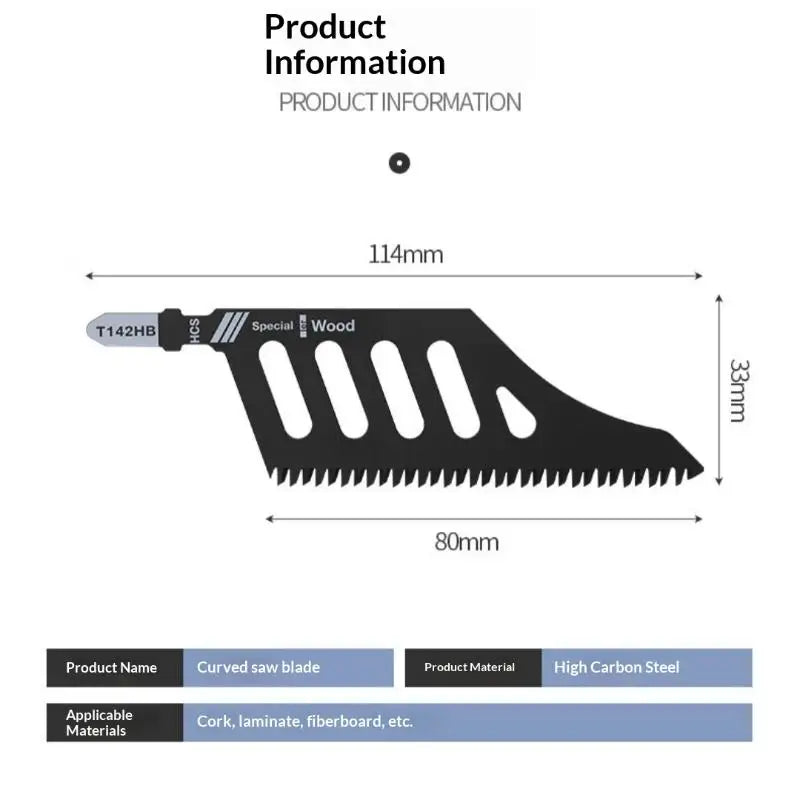 T-Shank Curved Jigsaw Blades – Flush Cut | 1 or 5 Pack Jigsaw Blades Axl 1PCS