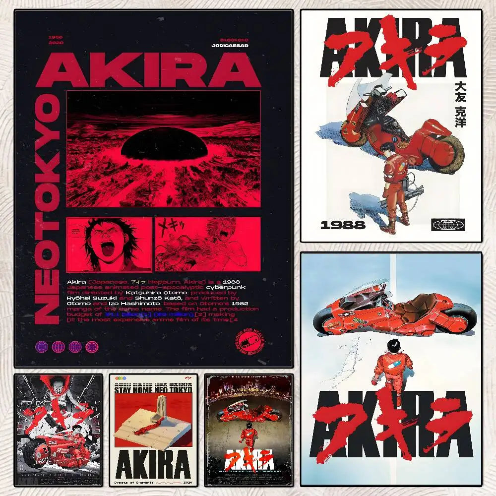 Classic Akira Anime Poster – HD Self-Adhesive Waterproof Wall Art Anime Wall Poster Axl