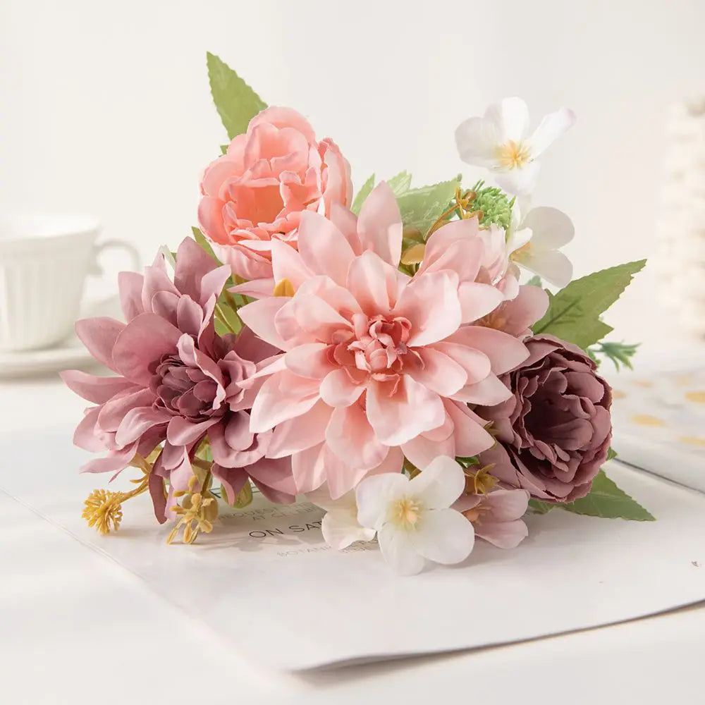 Silk Dahlia Peony Artificial Flowers – Wedding & Home Décor Artificial Silk Flowers Axl Color 1 1 PC
