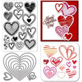Heart Clear Stamps & Metal Cutting Dies for Card Making Craft Stamp & Die Set Axl AECH04-19232