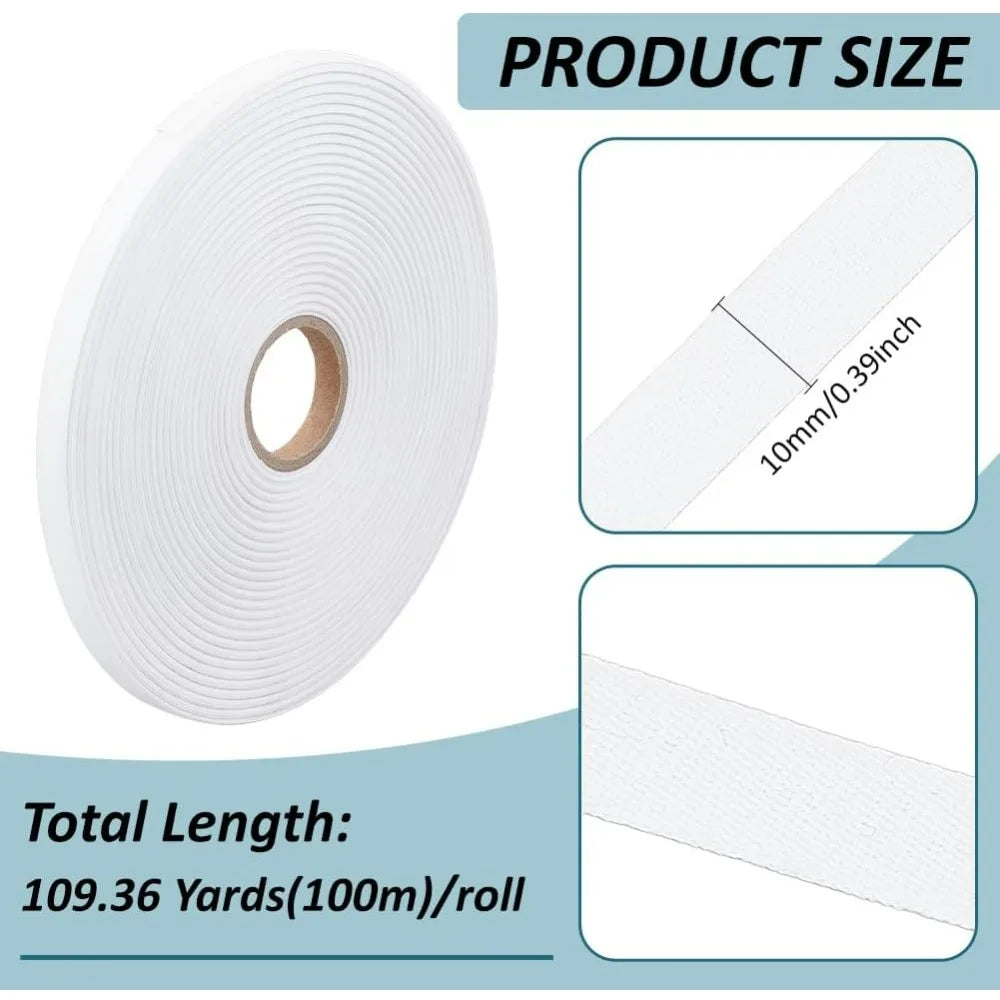 109 Yards Blank Sew-On Fabric Name Labels – Writable 3/8" Roll Fabric Sewing Labels Axl