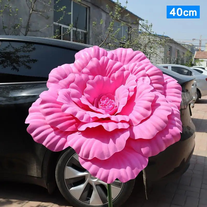 Large Artificial Peony Flowers 30/40cm – Faux Floral Wall Decor Artificial Flower Decor Axl rose red 40cm