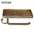 Carved Brass Toilet Paper Holder with Shelf & Phone Rest Toilet Paper Holder Axl bronze
