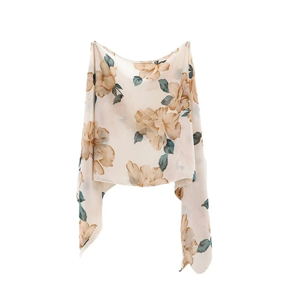 Breathable Mesh Polka Dot Beach Cover-Up – Sheer Pullover Cape Beach Cover-Up Axl Apricot One Size