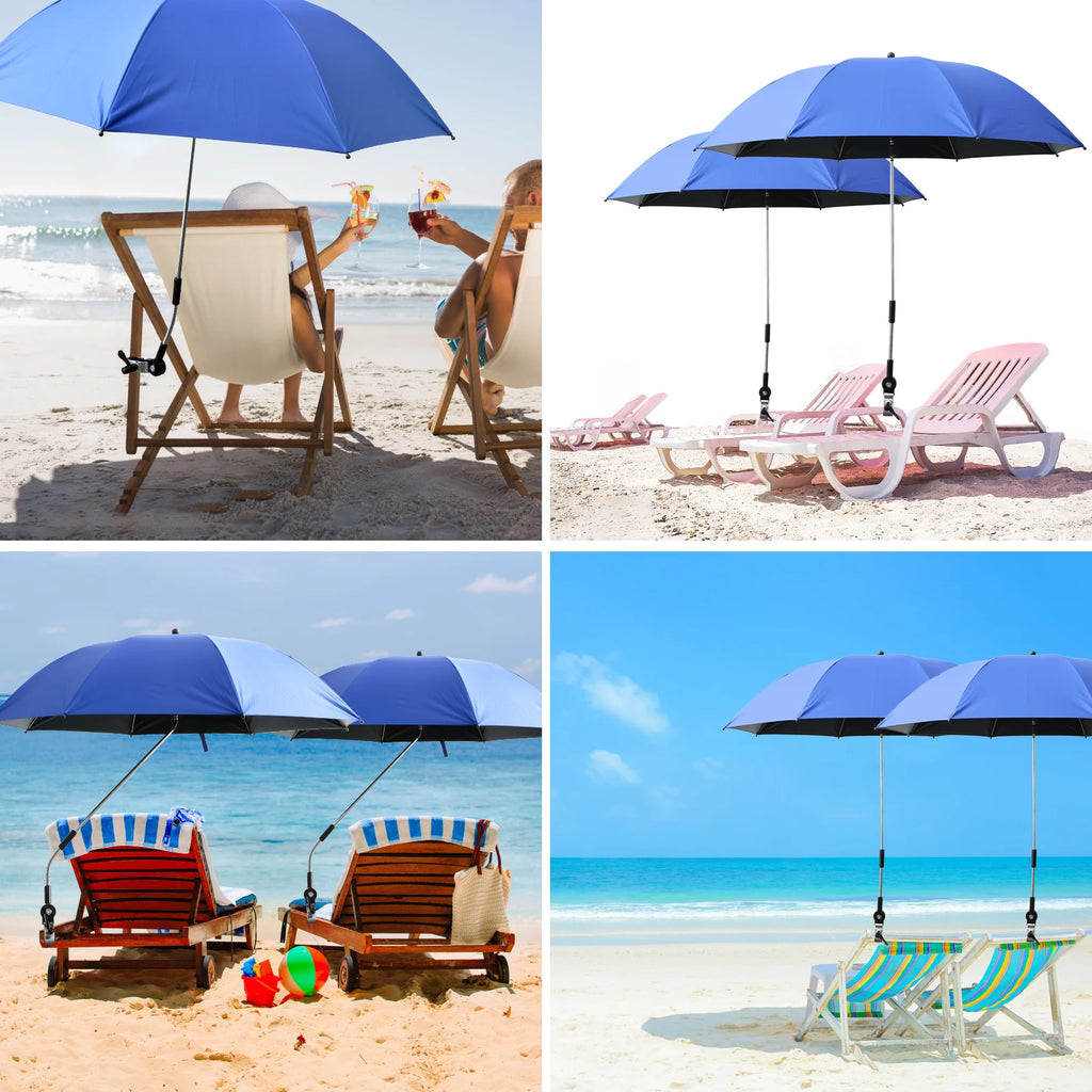 360° Adjustable Clamp Shade Umbrella – Beach, Camp & Wheelchair Clamp Shade Umbrella Axl
