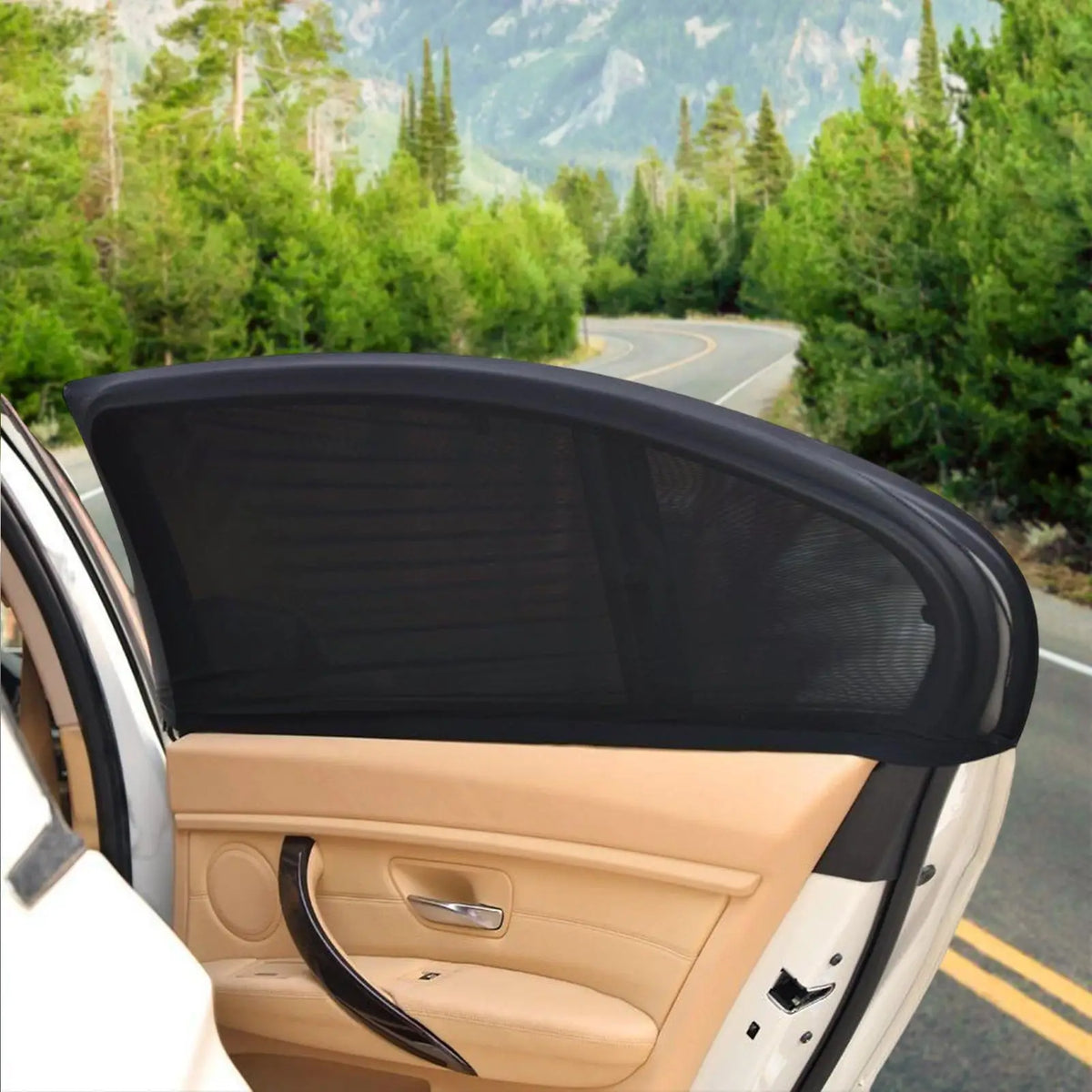 2-Pack Car Side Window Sunshade – UV Mesh Curtain Car Window Sunshade Axl