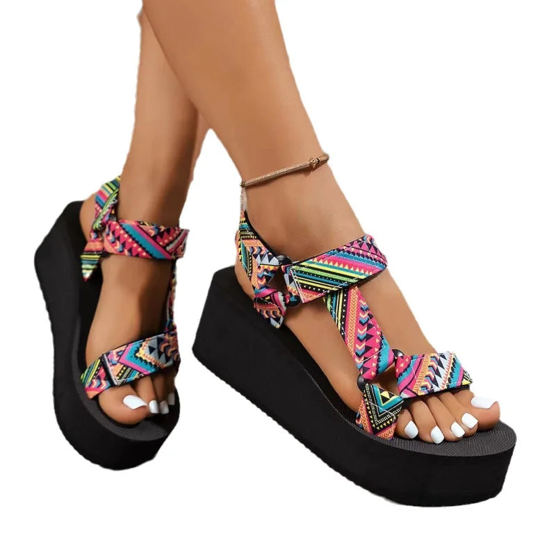 YBQJOO Women's Wedge Platform Sandals – Open Toe Ankle Strap Wedge Platform Sandals Axl