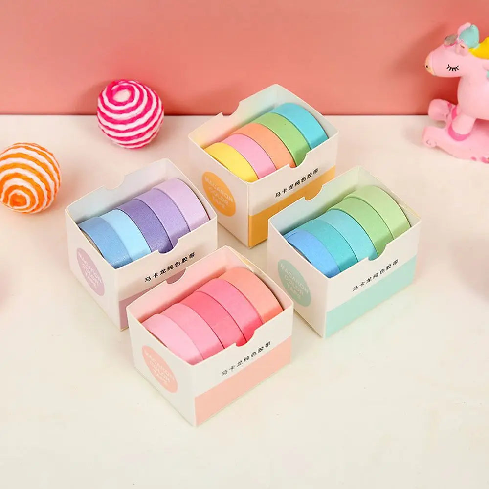 Solid Color Decorative Masking Tape Set – 5 Rolls Scrapbooking Decorative Masking Tape Axl