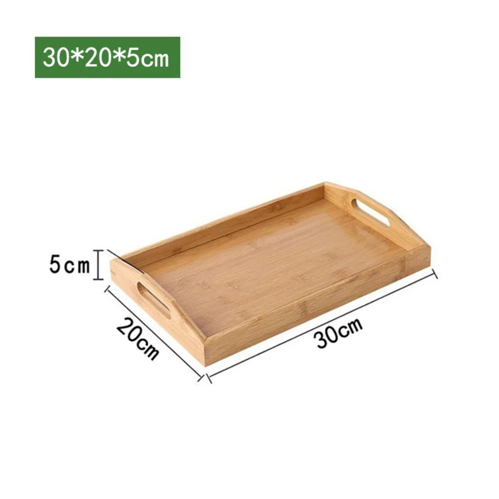 Retro Bamboo Storage Tray Organizer – Coffee Table & Tea Tray Bamboo Serving Tray Axl 30-20-5cm