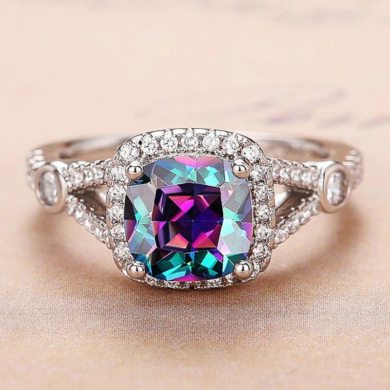 Huitan Multicolored CZ Women Ring – Sparkling Fashion Jewelry Fashion Ring Axl