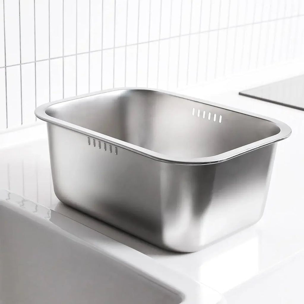 10L Stainless Steel Dishpan – Large Kitchen Wash Basin & Tub Kitchen Wash Basin Axl 1PCS