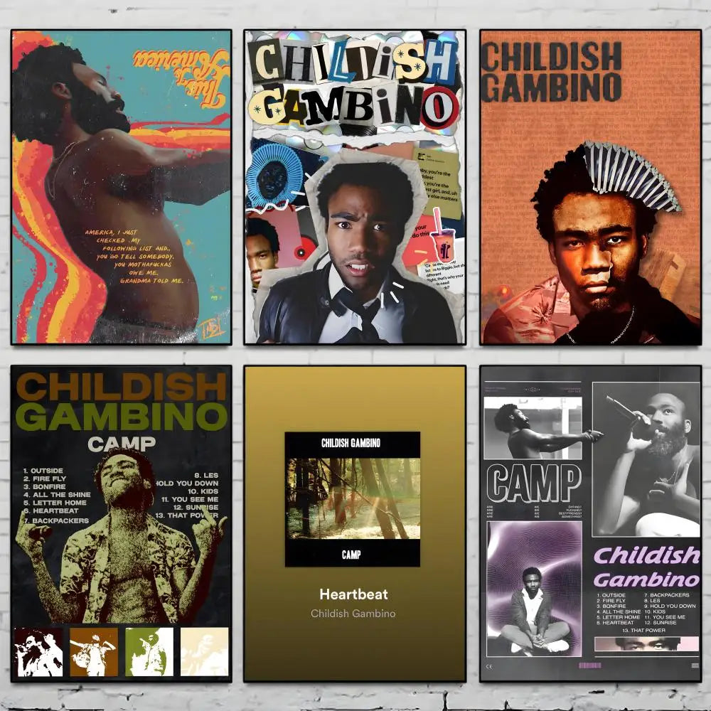 Childish Gambino HD Wall Poster – Self-Adhesive Art Sticker Art Wall Poster Axl