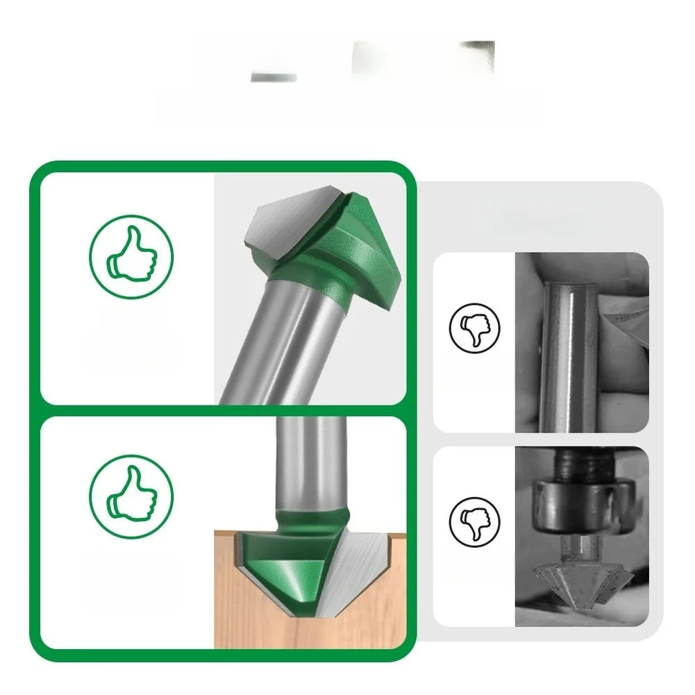 90° V-Groove Router Bit | 6mm 8mm 1/4" Shank Wood Milling Cutter V-Groove Router Bit Axl
