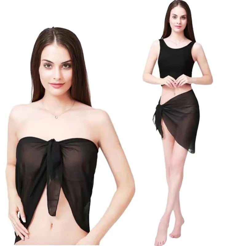 Women's Chiffon Sarong Beach Cover-Up Wrap Skirt | One Size Swimwear Cover-Up Axl