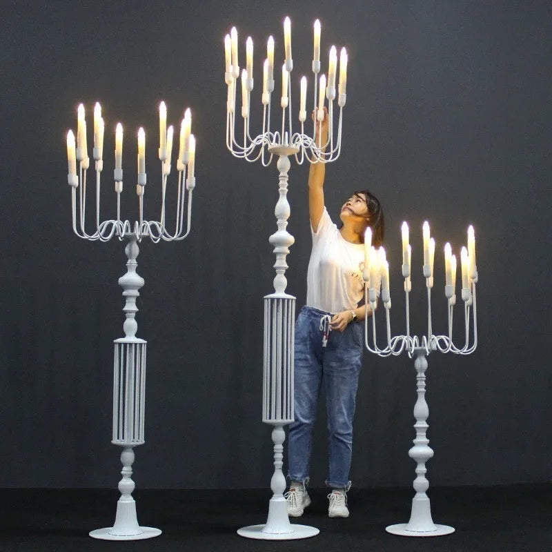 Giant Iron Floor Candlestick Holder – Luxury Wedding Decor Floor Candle Holder Axl