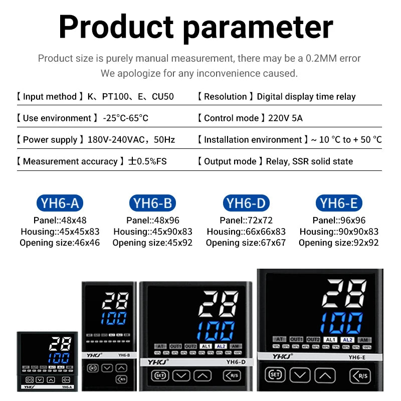 CKCTINNER YH6 PID Temperature Controller – SSR & 4-20mA Output PID Temperature Controller Axl
